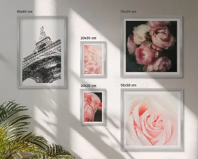 Bildergalerie-Set für die Wand mit Rosen, Eiffelturm und romantischen Motiven