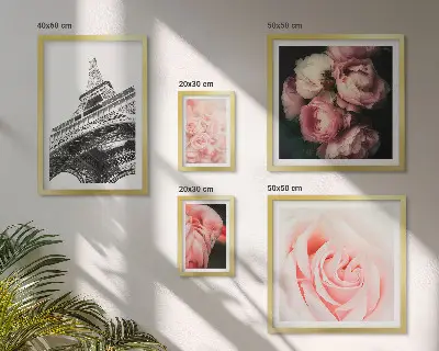 Bildergalerie-Set für die Wand mit Rosen, Eiffelturm und romantischen Motiven