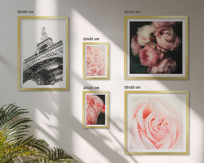 Bildergalerie-set für die wand Rosen, Eiffelturm, Romantik