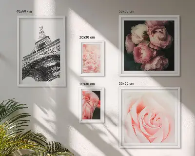 Bildergalerie-Set für die Wand mit Rosen, Eiffelturm und romantischen Motiven