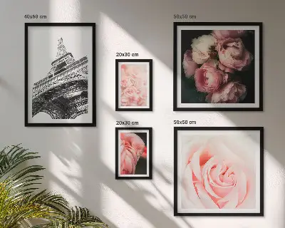 Bildergalerie-Set für die Wand mit Rosen, Eiffelturm und romantischen Motiven