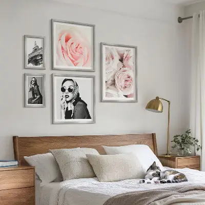 Bildergalerie-Set für die Wand mit stilvollen Rosenporträts