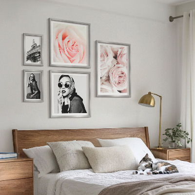 Bildergalerie-set für die wand Stilvolle Porträts von Rosen auf elegante Weise