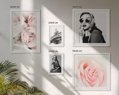 Bildergalerie-Set für die Wand mit stilvollen Rosenporträts