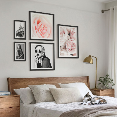 Bildergalerie-set für die wand Stilvolle Porträts von Rosen auf elegante Weise