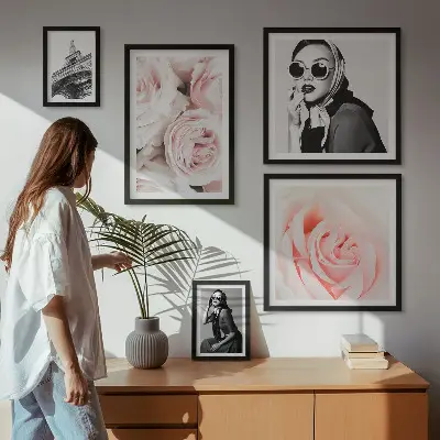 Bildergalerie-Set für die Wand mit stilvollen Rosenporträts
