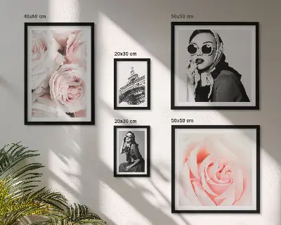 Bildergalerie-Set für die Wand mit stilvollen Rosenporträts