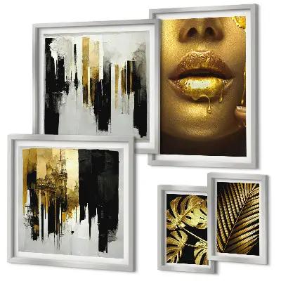 Wandbilder-Set Glamouröse Pflanzengesichter dekoratives Bilder-Set für die Wand
