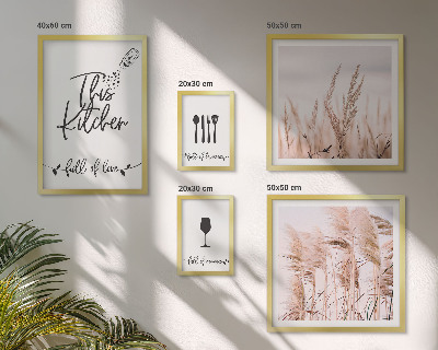 Modernes wandbilder-set Boho-Küche – Liebe zum Kochen