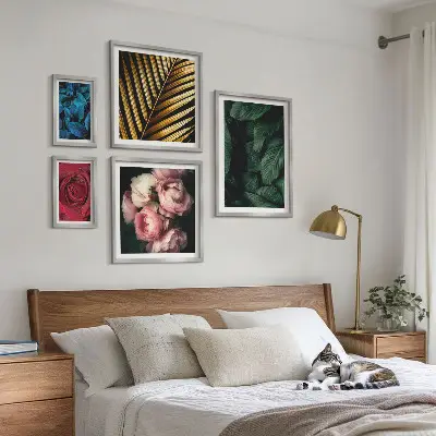 Modernes Wandbilderset mit Pflanzenmotiven