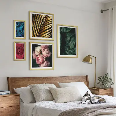 Modernes Wandbilderset mit Pflanzenmotiven