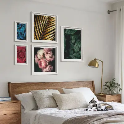 Modernes Wandbilderset mit Pflanzenmotiven