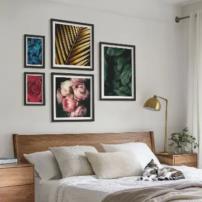 Modernes Wandbilderset mit Pflanzenmotiven