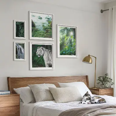 Bilderset fürs Sofa mit tropischen Tiermotiven