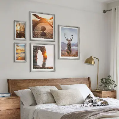 Wandbilder-Set mit harmonischen Natur- und Wildtiermotiven