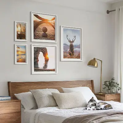 Wandbilder-Set mit harmonischen Natur- und Wildtiermotiven