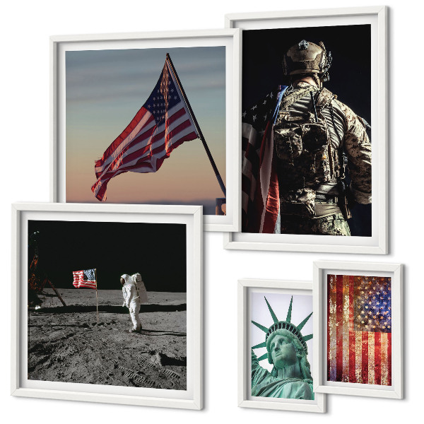 Modernes wandbilder-set Amerikanische Symbolik der Geschichte