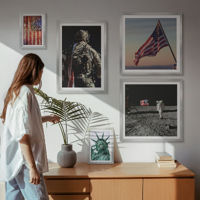 Modernes wandbilder-set Amerikanische Symbolik der Geschichte