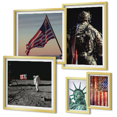 Modernes wandbilder-set Amerikanische Symbolik der Geschichte