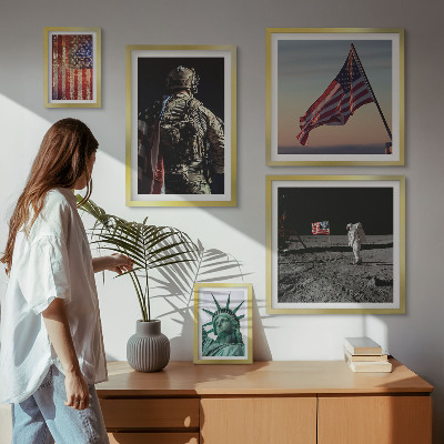 Modernes wandbilder-set Amerikanische Symbolik der Geschichte