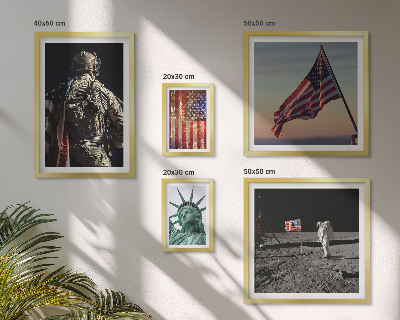 Modernes wandbilder-set Amerikanische Symbolik der Geschichte