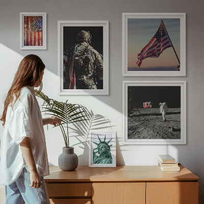 Modernes wandbilder-set Amerikanische Symbolik der Geschichte