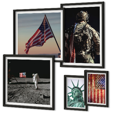 Modernes wandbilder-set Amerikanische Symbolik der Geschichte