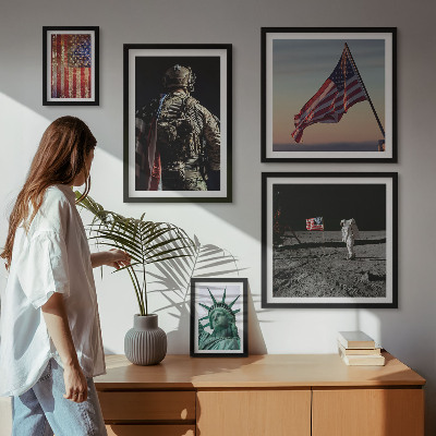 Modernes wandbilder-set Amerikanische Symbolik der Geschichte