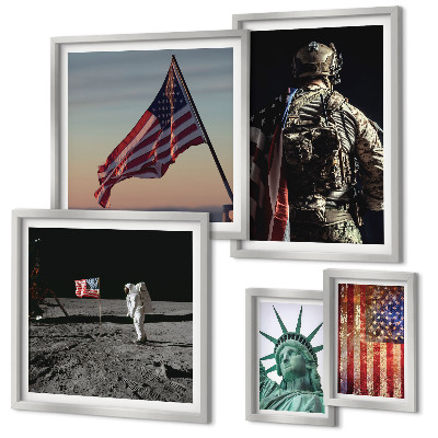 Modernes wandbilder-set Amerikanische Symbolik der Geschichte