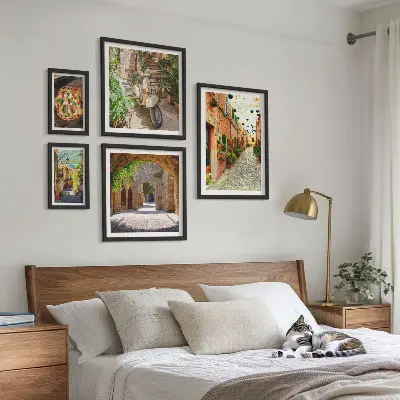 Bilderset fürs Sofa mit charmanten italienischen Straßenmotiven