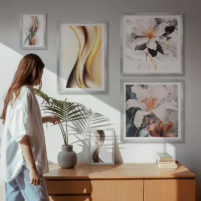 Bildergalerie-set für die wand Stilvolle abstrakte Blumen