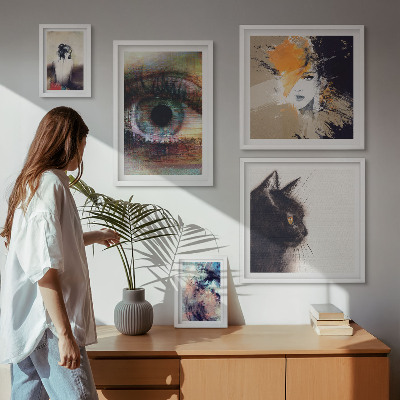 Modernes wandbilder-set Abstraktion von Porträts in der modernen Kunst