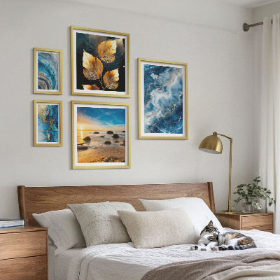 Bilderset fürs sofa Abstrakte blaue Landschaften