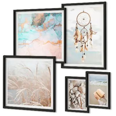 Wandbilder-Set Boho Träume Strand und Natur