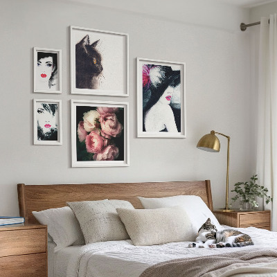 Modernes wandbilder-set Stilvolle Porträts von Frauen mit Rosen