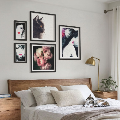 Modernes wandbilder-set Stilvolle Porträts von Frauen mit Rosen
