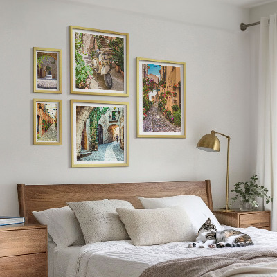 Bilderset fürs sofa Bezaubernde Straßen voller Blumen