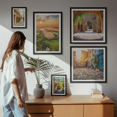 Modernes wandbilder-set Charmante, malerische Straßen