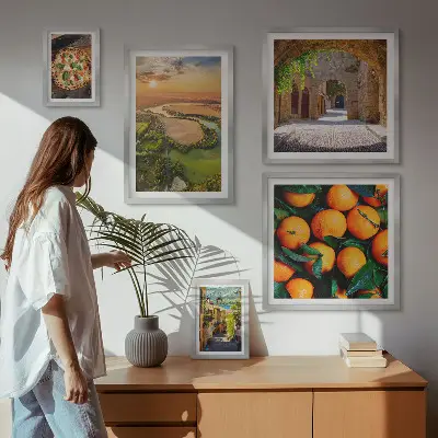 Bilderset fürs Sofa mit Naturlandschaften und italienischem Flair
