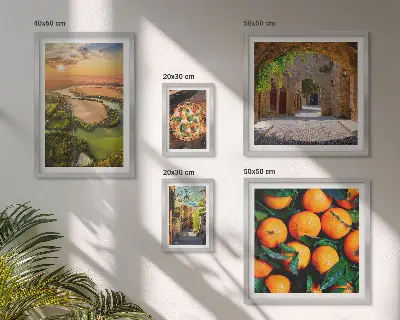 Bilderset fürs Sofa mit Naturlandschaften und italienischem Flair