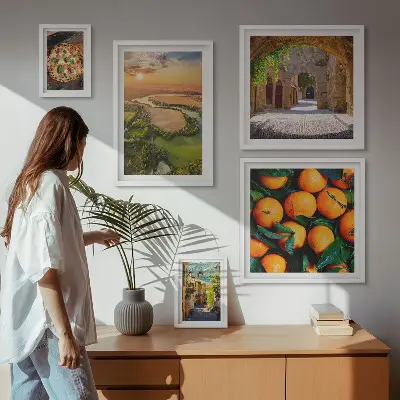 Bilderset fürs Sofa mit Naturlandschaften und italienischem Flair