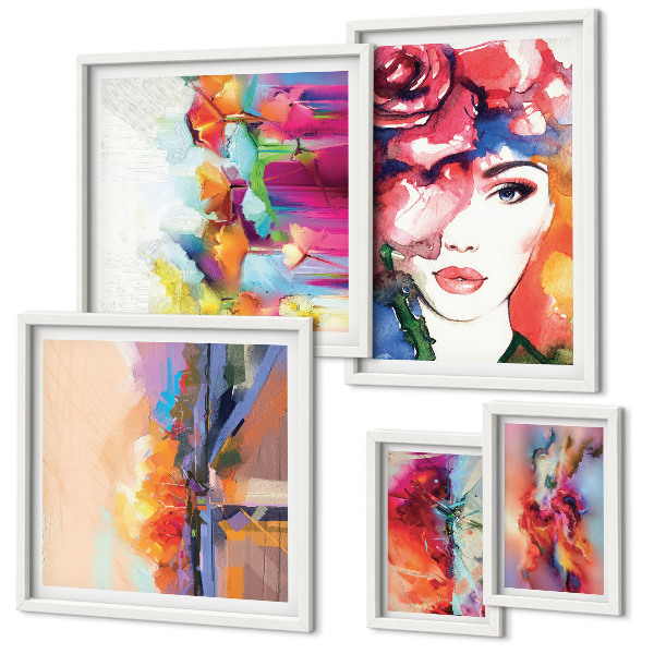 Bildergalerie-set für die wand Farbenfrohe abstrakte Porträts