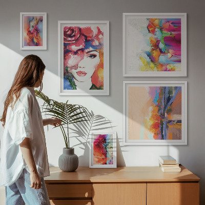 Bildergalerie-set für die wand Farbenfrohe abstrakte Porträts