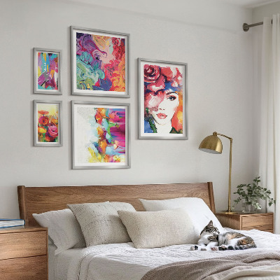 Modernes wandbilder-set Farbenfrohe abstrakte Porträts