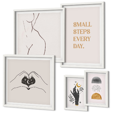 Bildergalerie-set für die wand Motivation, positives Denken, Minimalismus