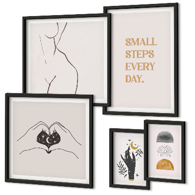 Bildergalerie-set für die wand Motivation, positives Denken, Minimalismus