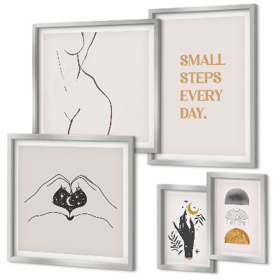 Bildergalerie-set für die wand Motivation, positives Denken, Minimalismus