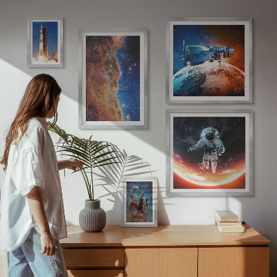 Bilderset fürs sofa Raumfahrt in der Galaxie