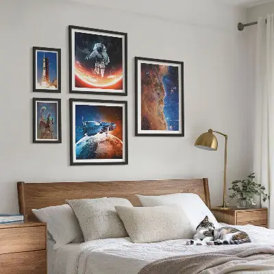 Bilderset fürs Sofa mit Motiv Raumfahrt in der Galaxie