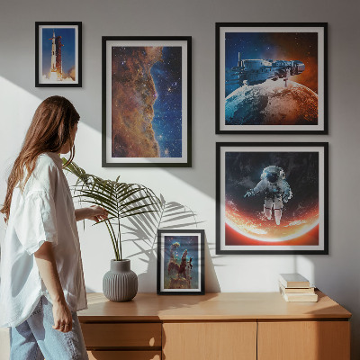 Bilderset fürs sofa Raumfahrt in der Galaxie